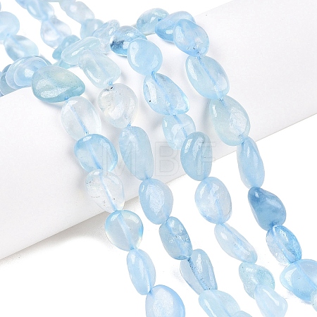 Natural Aquamarine Beads Strands G-R445-8x10-36-1