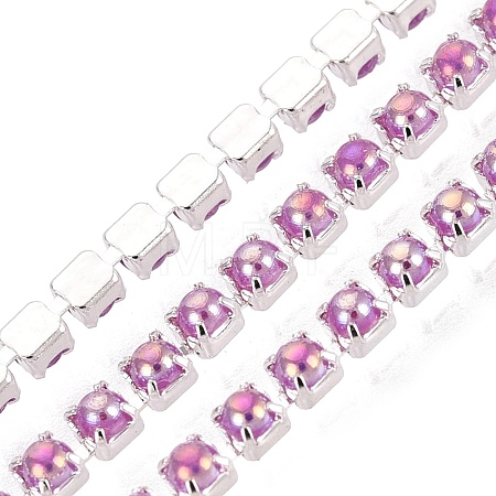 Iron & ABS Plastic Imitation Pearl Tennis Chains CH-Q006-01A-06-1