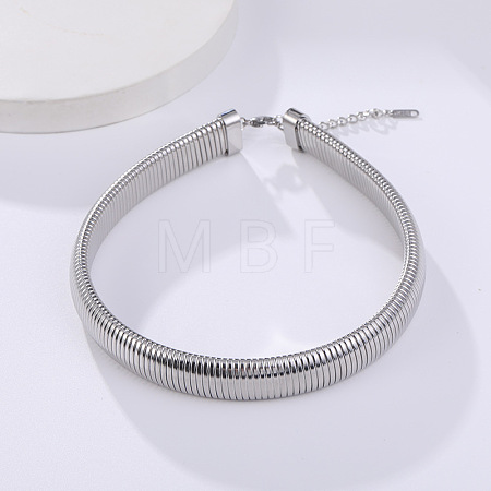304 Stainless Steel Snake Chain Cuff Bangles for Women WG54B23-02-1