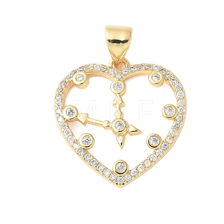 Brass Micro Pave Cubic Zirconia Pendants KK-D357-10B-G-1