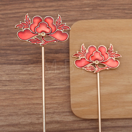 Flower Alloy Enamel Hair Stick Finding PW-WG0A83D-07-1