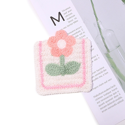 Flower Shape Towel Embroidery Style Cotton Iron on/Sew on Patches PW-WG435E5-05-1