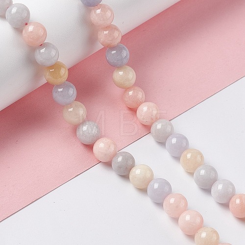 Natural White Jade Imitation Morganite Beads Strands G-I334-04B-1