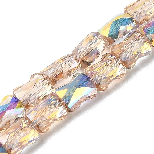 Transparent Electroplate Glass Beads Strands GLAA-Q099-J01-07-1
