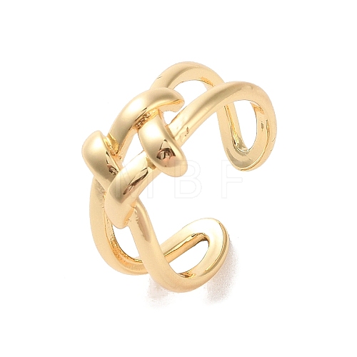 Brass Open Cuff Rings RJEW-K263-01G-1