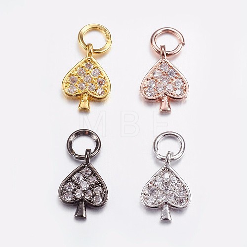 Brass Micro Pave Cubic Zirconia Charms ZIRC-G128-05-1