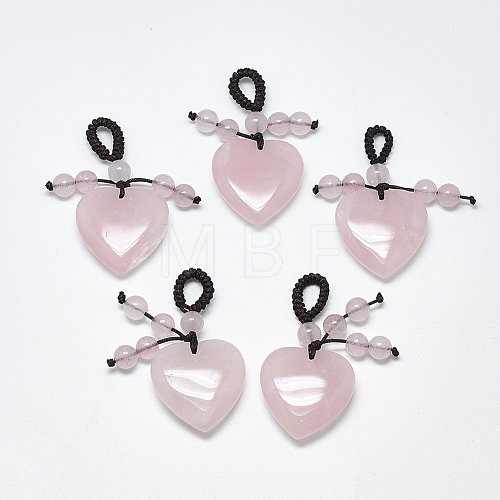 Natural Rose Quartz Pendants X-G-T122-21C-1