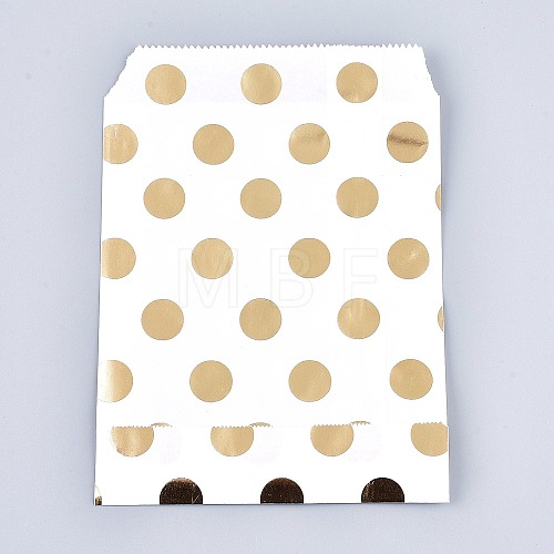 Polka Dot Pattern Eco-Friendly Kraft Paper Bags X-AJEW-M207-H01-03-1