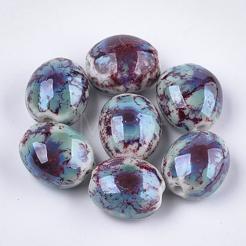 Handmade Porcelain Beads X-PORC-S498-26E-1