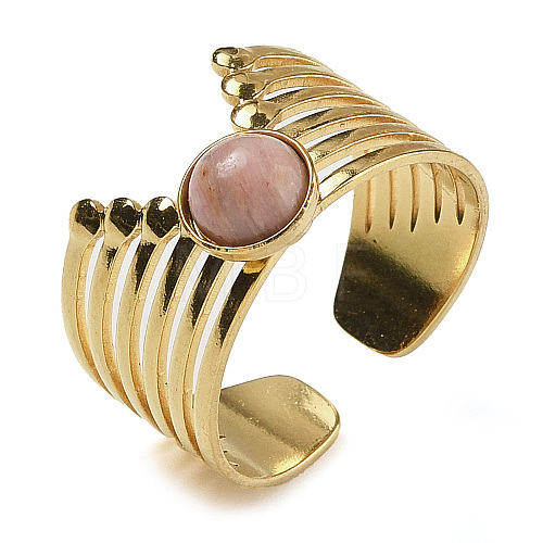 Natural Rhodonite Finger Rings RJEW-U027-02G-03-1