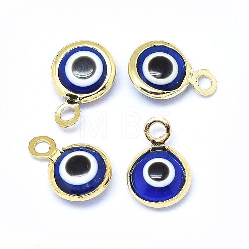 Handmade Evil Eye Lampwork Charms KK-F764-13G-04-1