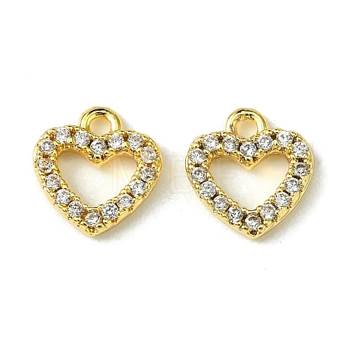 Valentine's Day Brass Micro Pave Cubic Zirconia Charms FIND-Z035-06G-1