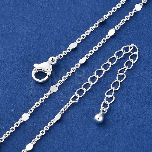 1MM Brass Cable Chain Necklace for Women Men KK-P302-02S-1