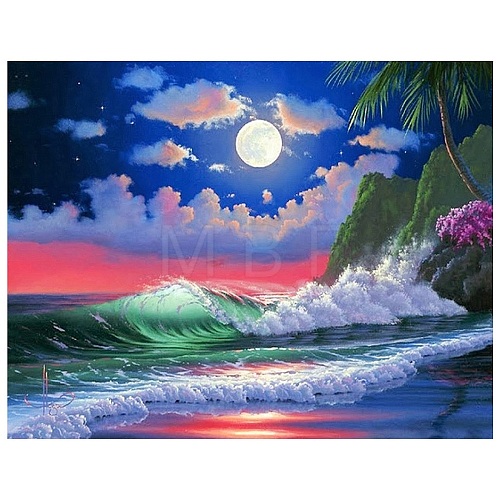 Sea with Moon DIY Diamond Painting Kits PW-WG55160-01-1