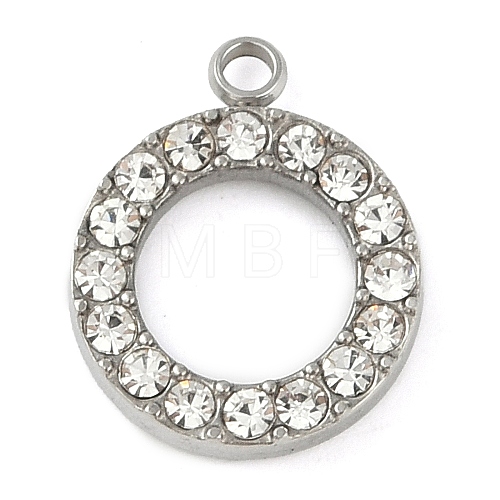 304 Stainless Steel Rhinestone Pendants STAS-S131-04P-01-1