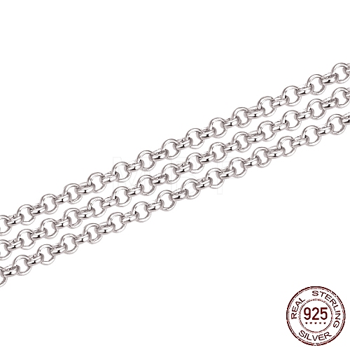 Rhodium Plated 925 Sterling Silver Rolo Chains STER-WH0011-05P-1