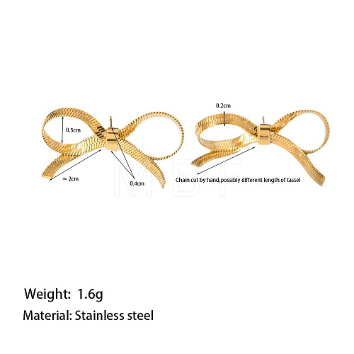 Design Sense Titanium Steel Choker Short Butterfly Stud Earrings JM2359-3-1