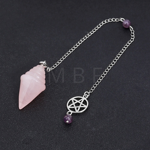 Natural Rose Quartz Pointed Dowsing Pendulums PW-WG7BB67-02-1