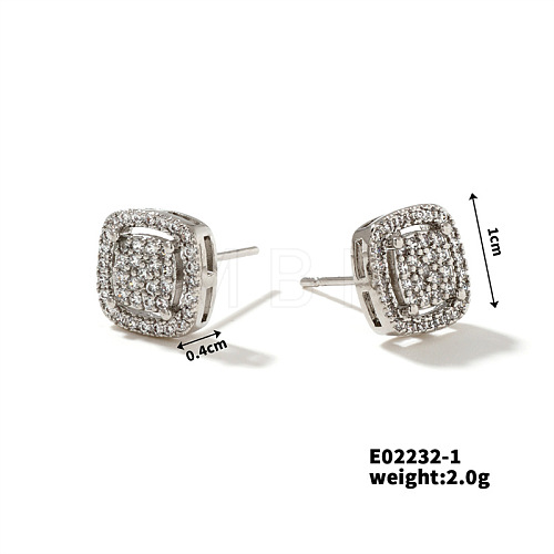 Stylish Square Fashion Earrings Simple Elegant Versatile Ear Jewelry YP5343-1-1