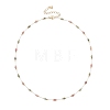 Handmade 3MM Faceted Round Mixed Gemstone Beads & 316 Stainless Steel Round Link Chains Necklaces NJEW-JN05872-5