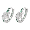 Brass Cubic Zirconia Hoop Earrings EJEW-Q014-05P-2