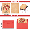Rectangle with Pattern Wooden Greeting Cards DIY-CP0006-75P-2