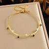 Round 304 Stainless Steel & Rhinestone Charm Bracelets BJEW-B171-08G-1