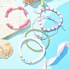 5Pcs 5 Style Polymer Clay Heishi & Word Love Beaded Stretch Bracelets Set BJEW-TA00297-6