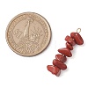 Gradient Color Natural Rhodonite & Natural Red Jasper & Natural Strawberry Quartz Chip Beaded Pendants PALLOY-JF02795-06-2