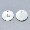 Natural White Shell Mother of Pearl Shell Charms SSHEL-N036-053L-1