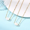 Natural Pearl Rice Pendant 304 Stainless Steel Satellite Chain Necklaces for Women NJEW-JN06149-01-1