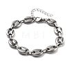 304 Stainless Steel Oval Link Chains Bracelets for Men & Women BJEW-D042-52P-4