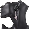 Natural Amethyst Teardrop Dangle Earrings EJEW-JE06719-4