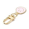 Smiling Face Enamel Pendant Decorations KEYC-WH0036-08LG-06-3