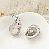 304 Stainless Steel Teardrop Stud Earrings EJEW-B108-05P-B-4