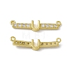 Rack Plating Brass Micro Pave Clear Cubic Zirconia Connector Charms KK-C007-37G-U-2