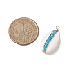 6Pcs 6 Styles Natural Cowrie Shell & Glass Seed Beads Pendants PALLOY-JF02759-01-2