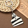 Cowhide Leather & Alloy Keychain KEYC-YW00093-04-1