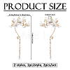 2Pcs 2 Styles Flower Crystal Rhinestone & Plastic Pearl Cuff Earrings EJEW-FH0001-13G-2