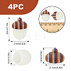 4Pcs Acorn Box Synthetic Luminous Stone Pendants WOOD-CA0001-66-2