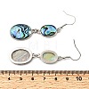 Brass Natural Abalone Shell Dangle Earrings EJEW-F388-01A-P-5