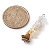 Gradient Color Natural Quartz Crystal & Natural Citrine & Natural Rutilated Quartz & Natural Tiger Eye Chip Beaded Pendants PALLOY-JF02790-08-2