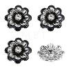 Flower Alloy & Glass Shank Buttons BUTT-WH0061-14-1