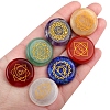 Chakra Natural Gemstone Flat Round Stones PW-WG64968-01-2