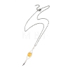 4Pcs 4 Colors Natural Labradorite & Yellow Hematoid Quartz & Amethyst & Dyed Green Jade Round with Cone Pendant 304 Stainless Steel Cable Chain Necklaces for Women NJEW-TA00261-4