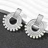 304 Stainless Steel ABS Imitation Pearl Stud Earrings EJEW-M069-02P-4