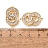 Brass Pave Clear Cubic Zirconia Connector Charms CU-CBA4579-25G-2