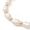 Natural Cultured Freshwater Pearl & Baroque Pearl Keshi Beads Stretch Bracelets for Women BJEW-JB13515-4