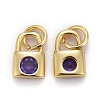 Brass Micro Pave Cubic Zirconia Pendants KK-P192-09-G08-2