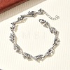 Hammered 304 Stainless Steel Link Chain Bracelets for Women BJEW-D466-07P-4